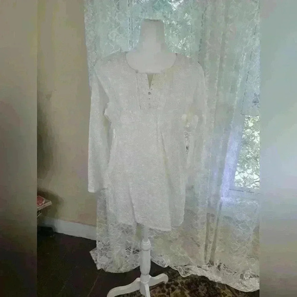 AARI Made in india Boho Embroidered White Tunic Size XL - Picture 11 of 12